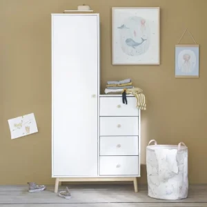 Maisons Du Monde Armoire 1 Porte 4 Tiroirs Blanche 13