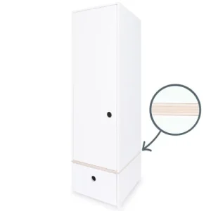 Wookids Armoire 1 Porte Façade Tiroir Blanc 10