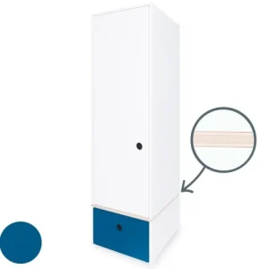 Wookids Armoire 1 Porte Façade Tiroir Bleu Marine 10