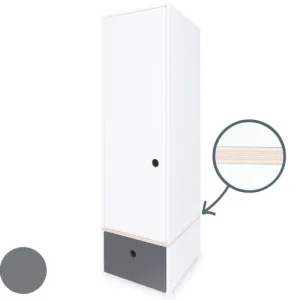 Wookids Armoire 1 Porte Façade Tiroir Gris Espace 10