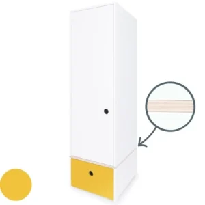 Wookids Armoire 1 Porte Façade Tiroir Jaune 10