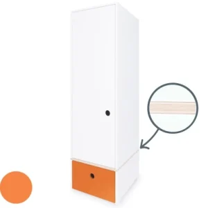 Wookids Armoire 1 Porte Façade Tiroir Orange 10