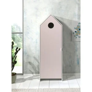 Vipack Armoire 1 Porte Rose 12