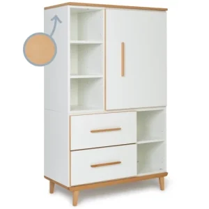 Wookids Armoire 147cm 1 Porte 2 Tiroirs Blanc 10