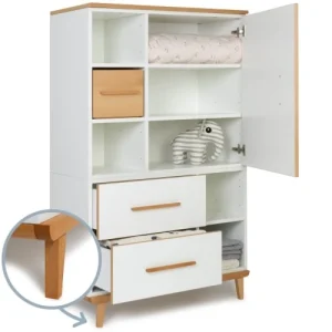 Wookids Armoire 147cm 1 Porte 2 Tiroirs Blanc 12