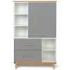 Wookids Armoire 147cm 1 Porte 2 Tiroirs Gris Ardoise 16