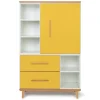 Wookids Armoire 147cm 1 Porte 2 Tiroirs Jaune Soleil 11