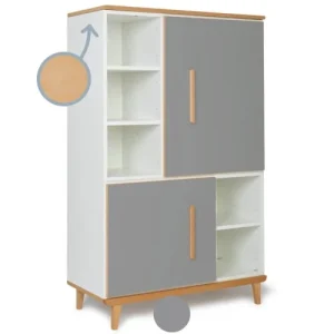 Wookids Armoire 147cm 2 Portes Gris Ardoise 10