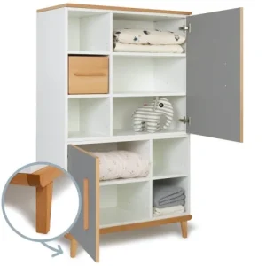 Wookids Armoire 147cm 2 Portes Gris Ardoise 12