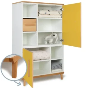 Wookids Armoire 147cm 2 Portes Jaune Soleil 12