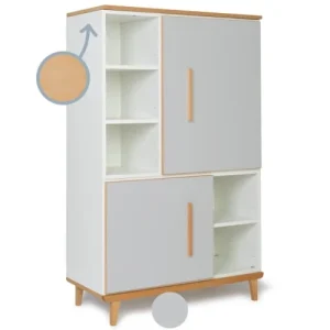 Wookids Armoire 147cm 2 Portes Manhattan Gris 10