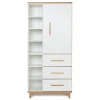 Wookids Armoire 198cm 1 Porte 3 Tiroirs Blanc 19