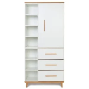 Wookids Armoire 198cm 1 Porte 3 Tiroirs Jaune Soleil 18