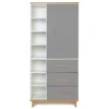 Wookids Armoire 198cm 1 Porte 3 Tiroirs Gris Ardoise 19