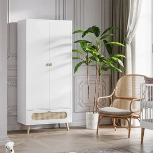 VOX Armoire 2 Portes 1 Tiroir Blanc 12