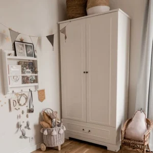 Bellamy Armoire 2 Portes 1 Tiroir Blanc 8