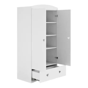 Kocot Kids Armoire 2 Portes 1 Tiroir Blanc 8