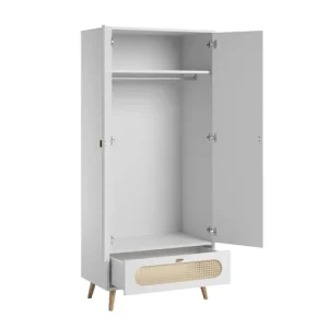 VOX Armoire 2 Portes 1 Tiroir Blanc 10