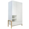 Nateo Concept Armoire 2 Portes 1 Tiroir Blanc Et Chêne 13