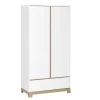 Nateo Concept Armoire 2 Portes 1 Tiroir Blanc Et Chêne Clair 16