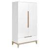 Nateo Concept Armoire 2 Portes 1 Tiroir Blanc Et Hêtre 16