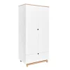 Bellamy Armoire 2 Portes 1 Tiroir Blanc Naturel 17