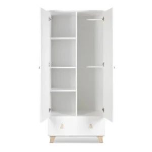 KLUPS Armoire 2 Portes 1 Tiroir Blanc Naturel 8