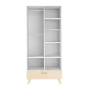 Bellamy Armoire 2 Portes 1 Tiroir Blanc Naturel 10