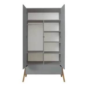 Bellamy Armoire 2 Portes 1 Tiroir Gris 12