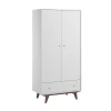 CALICOSY Armoire 2 Portes 1 Tiroir – H185 Cm – Blanc 20