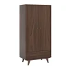 CALICOSY Armoire 2 Portes 1 Tiroir – H185 Cm – Marron 16