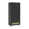 VOX Armoire 2 Portes 1 Tiroir Noir 13