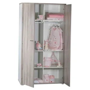 Sauthon Armoire 2 Portes 188x56x103cm Gris Foncé 12