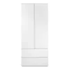 CALICOSY Armoire 2 Portes 2 Tiroirs Blanc- L80 X H191 X P55 Cm 11