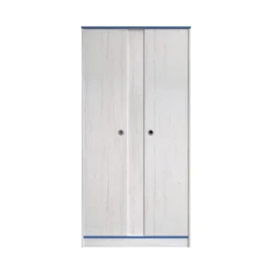 CALICOSY Armoire 2 Portes Avec Penderies Et Lingère L90 Cm – Décor Bois Blanc 12