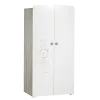 BabyPrice Armoire 2 Portes Bébé 175x85x56cm En Mélamine Blanc 16