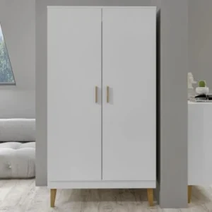 Nateo Concept Armoire 2 Portes Blanc Et Chêne 10