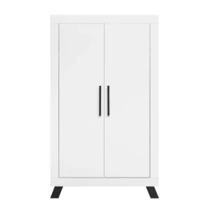 Bopita Armoire 2-portes Blanc/noir En MDF, Panneaux De Particules Et Hêtre 8