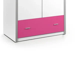 Terre De Nuit Armoire 2 Portes Blanche Et Rose Fuchsia 202cm 9