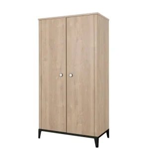 Galipette Armoire 2 Portes Effet Bois Marron Clair 58x102x195 9