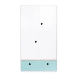 Wookids Armoire 2 Portes Façade Tiroir Blanc 18