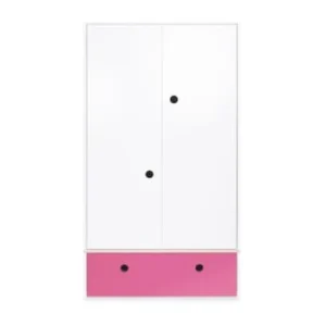 Wookids Armoire 2 Portes Façade Tiroir Blanc 16