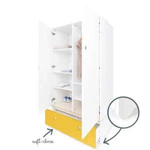 Wookids Armoire 2 Portes Façade Tiroir Jaune 12