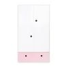 Wookids Armoire 2 Portes Façade Tiroir Rose Pastel 19