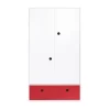 Wookids Armoire 2 Portes Façade Tiroir Rouge 22