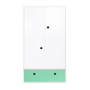 Wookids Armoire 2 Portes Façade Tiroir Rose Pastel 16