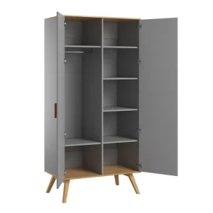 VOX Armoire 2 Portes Gris 8