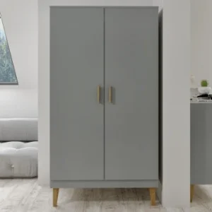 Nateo Concept Armoire 2 Portes Gris Et Chêne 10