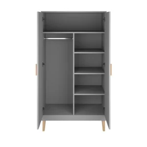 Nateo Concept Armoire 2 Portes Gris Et Chêne 12