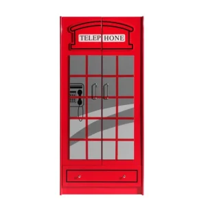 Vipack Armoire 2 Portes London Rouge 8